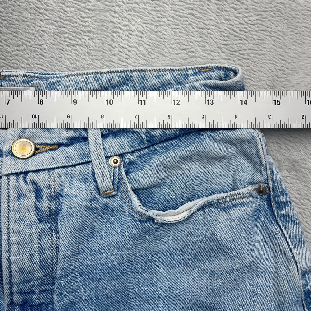Good American High Rise Straight Leg Jeans Light Wash Denim Size 0 25 - Picture 5 of 9